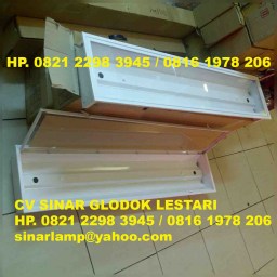 Lampu TKI TL 2 x 36W Tutup Acrilik Bening